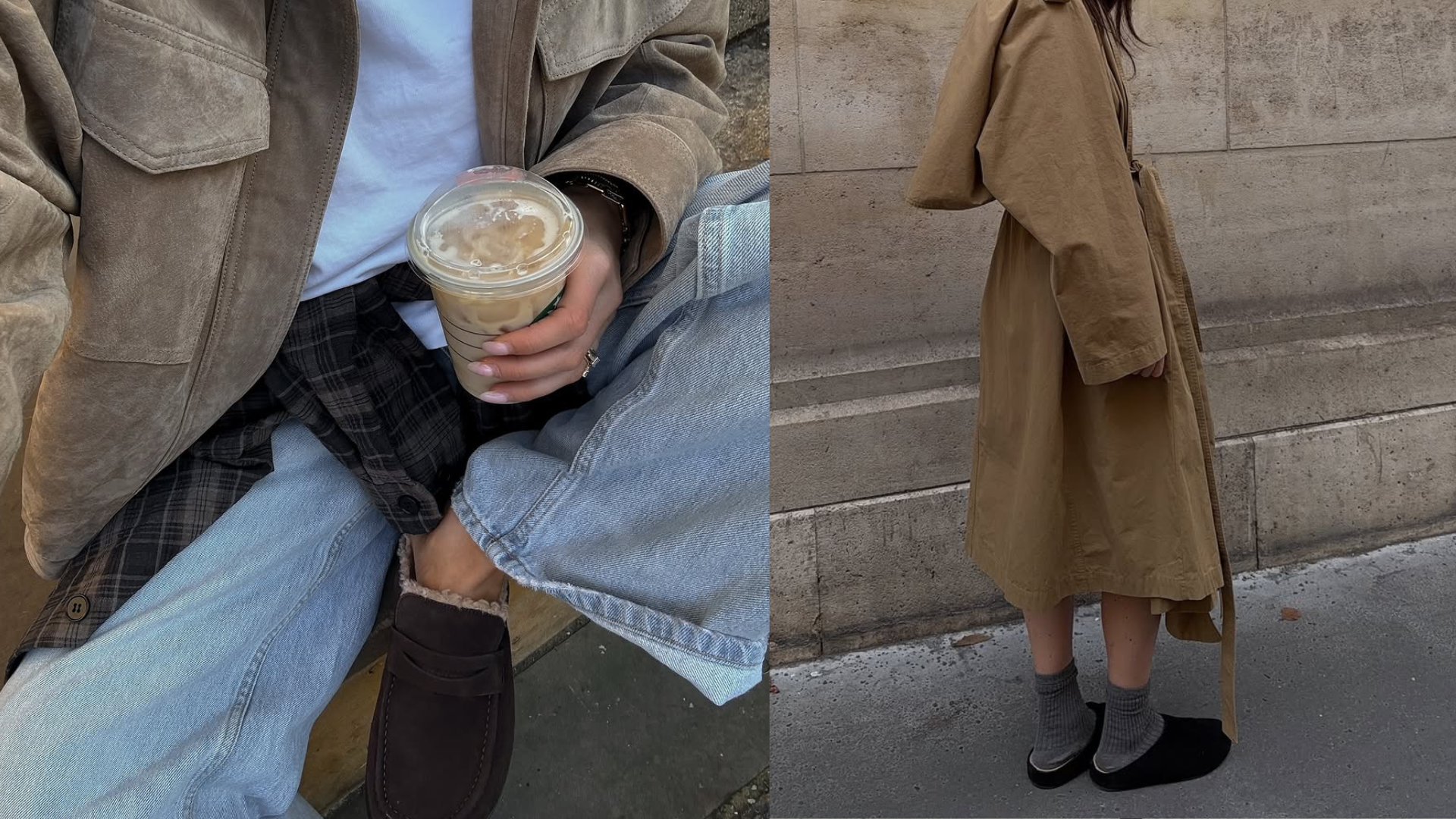 woman wearing clog outfit winter 2025