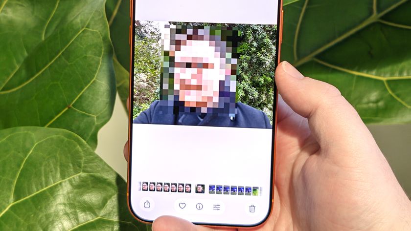 A pixelated photo on an iPhone