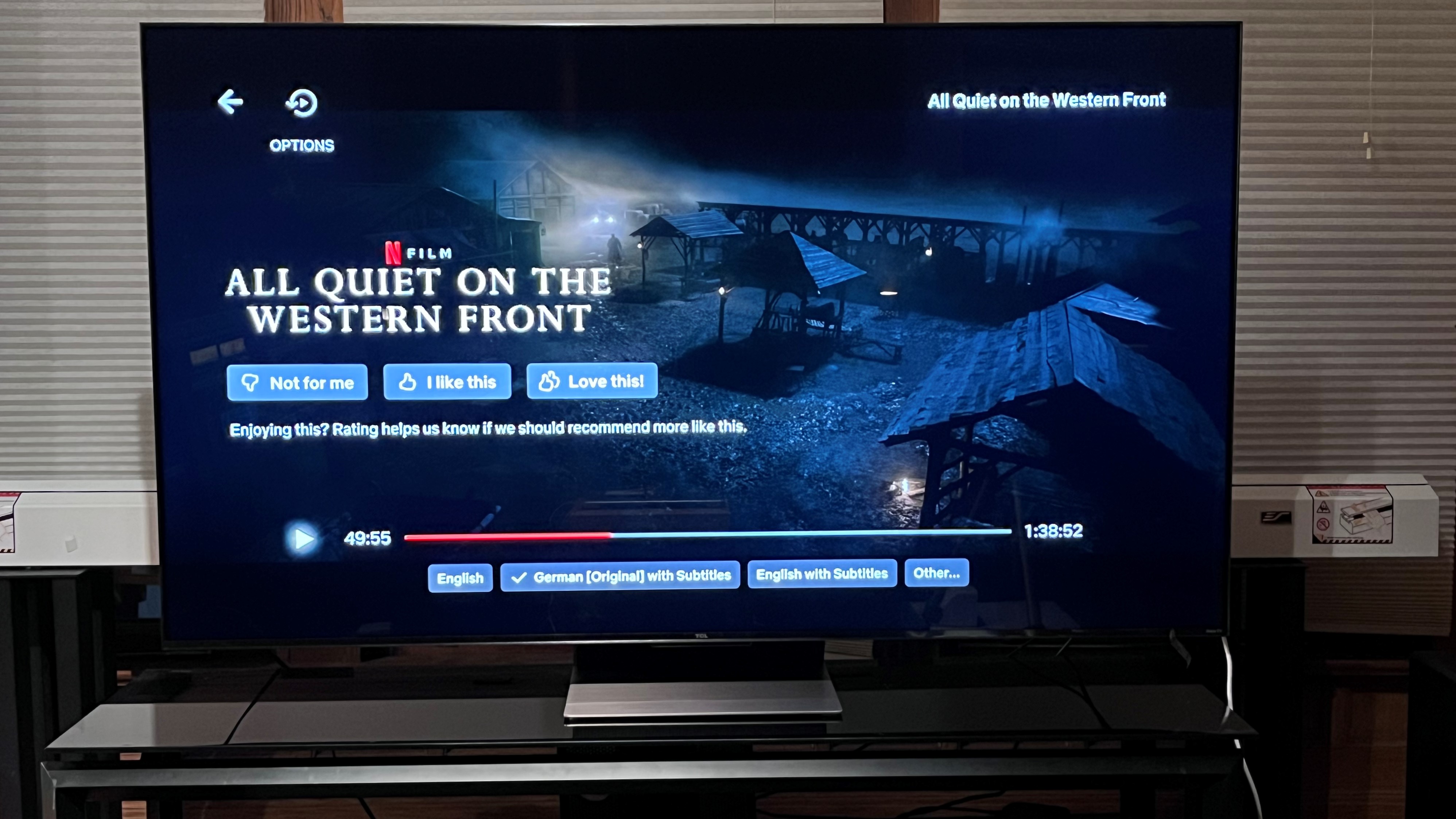 TCL-6-series-2022 TV Netflix interface