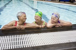 Older women in swimming pool