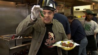 Adam Richman talking about The Atomic Wings Challenge