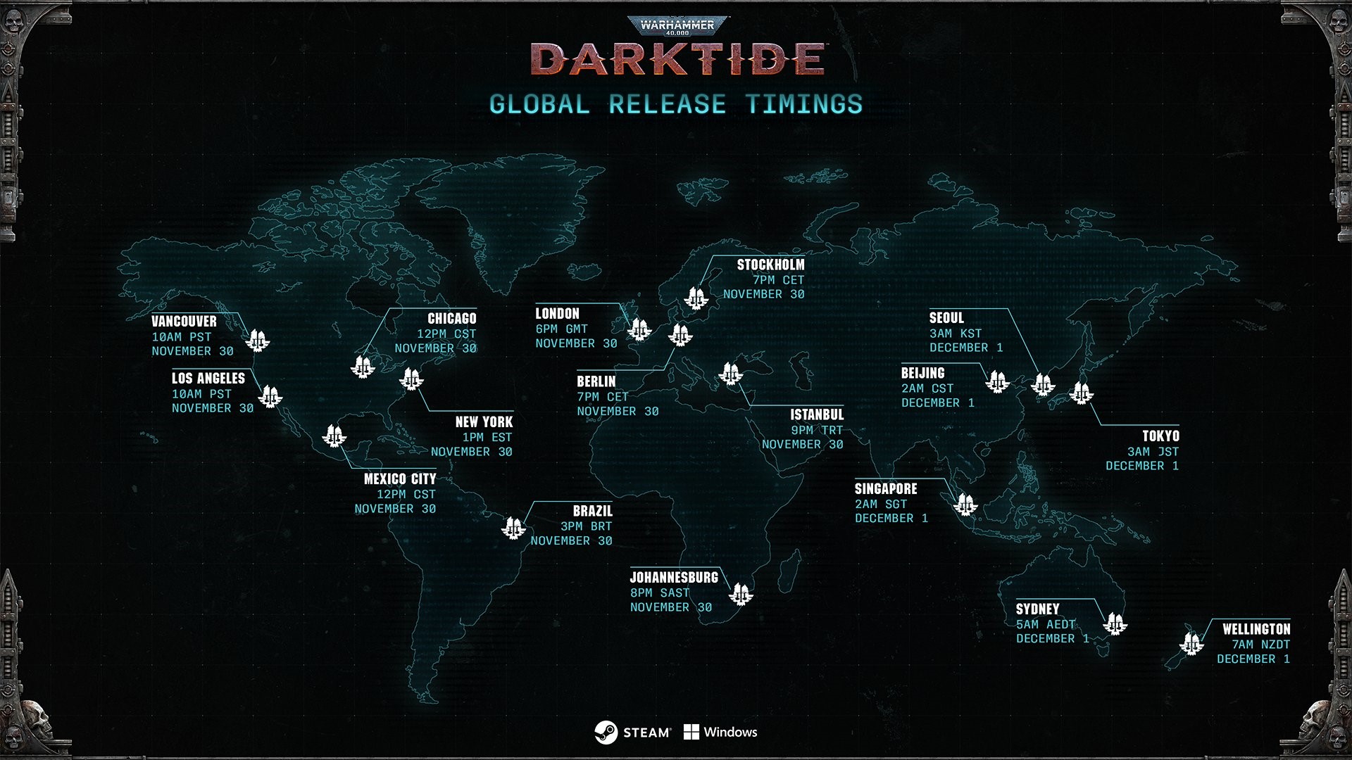 Here are the Darktide release times for each region PC Gamer