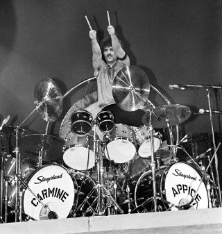 Carmine Appice onstage with Ozzy Osbourne