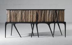 Joseph Walsh's ebonised walnut cleft-wood credenza. Credit: Sarah Myerscough