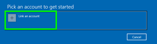 Windows 10 new start menu how to - Click "Link an account"