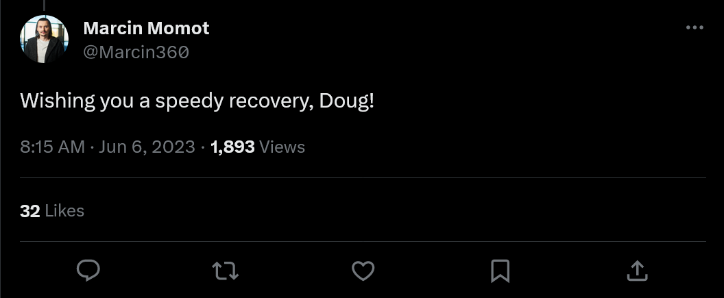 The Witcher - seslendirme sanatçısı Doug Cockle'ı destekleyen tweet