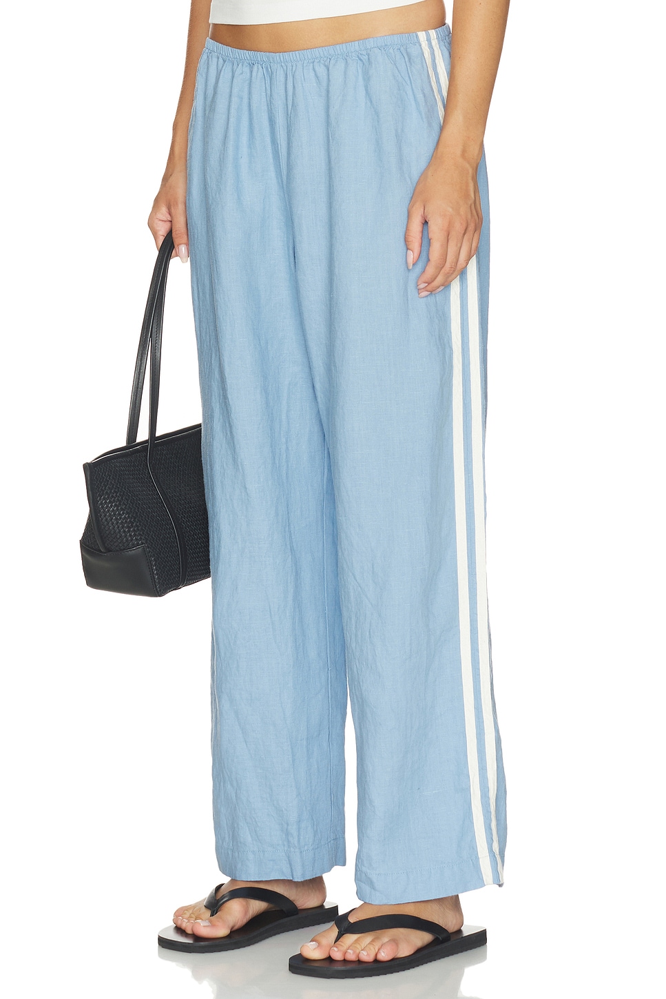 The Linen Crop Racer Stripe Pant
