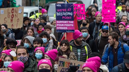 Striking college workers