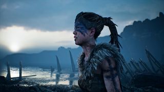 The character Senua within the game’s atmospheric environment
