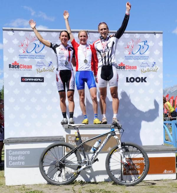 Elite Women's podium: Amanda Sin, Catharine Pendrel, Mical Dyck