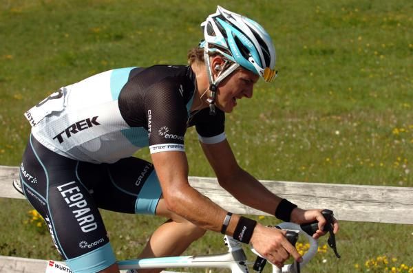 Jakob Fuglsang (Leopard Trek) fights the steep gradient