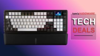 Corsair Vanguard 96 RGB gaming keyboard next to the Tech Deals logo.