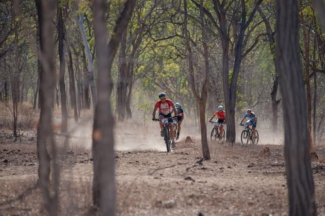 Cory Wallace, Milton Ramos, Greg Saw and Ramses Bekkenk, the chasers in today's dusty and hot conditions