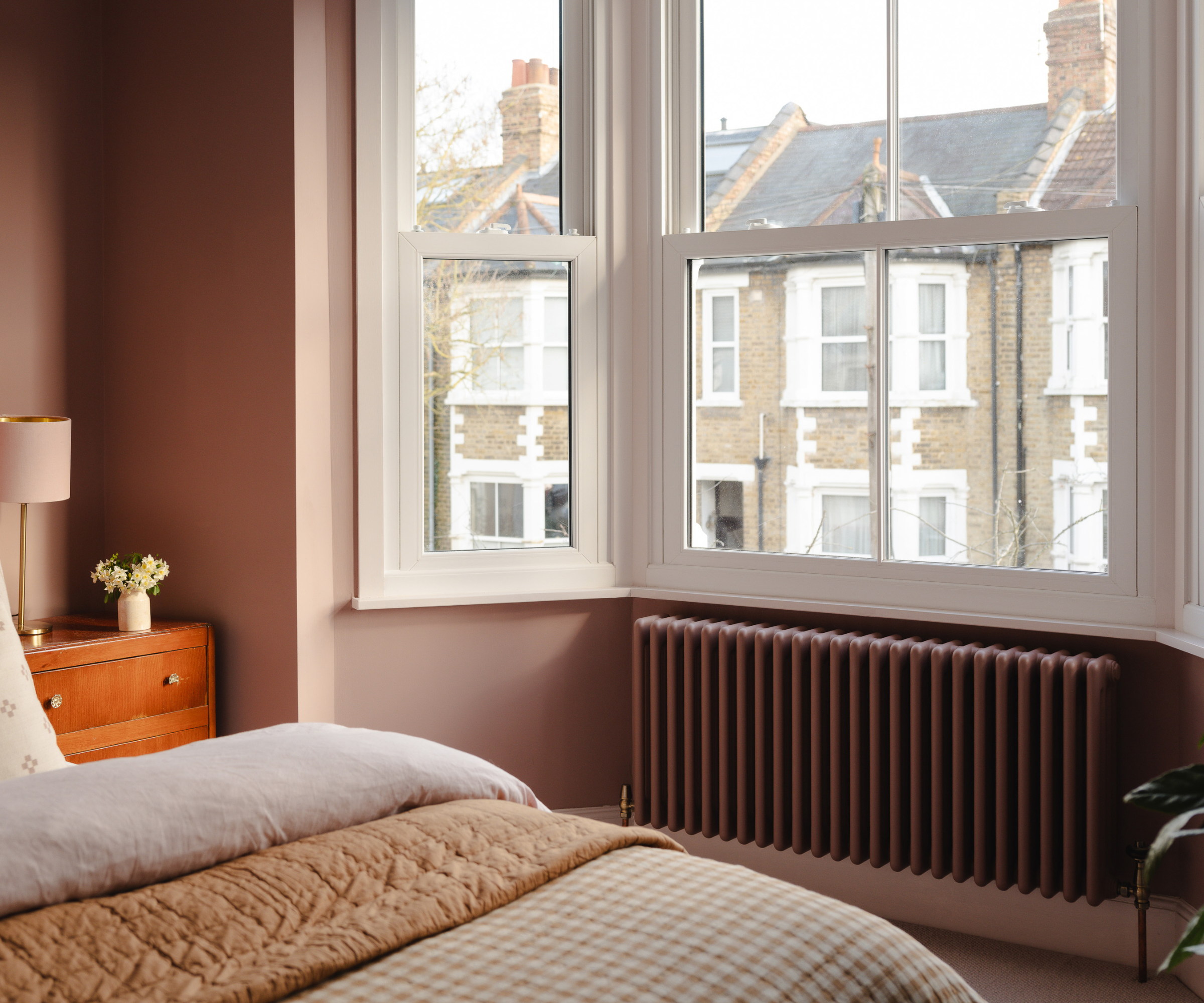bedroom with radiator