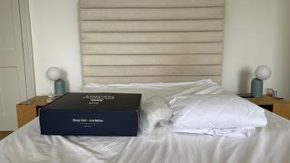 OTTY Waterproof Mattress Protector unboxed on the bed