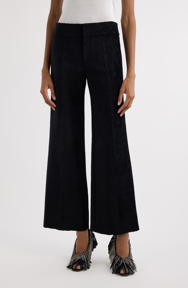 Jacquard Wide Leg Ankle Pants