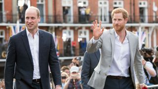 windsor, england may 18 prince harry and prince william, duke of cambridge meet the public in windsor on the eve of the wedding at windsor castle on may 18, 2018 in windsor, england photo by samir husseinsamir husseinwireimage