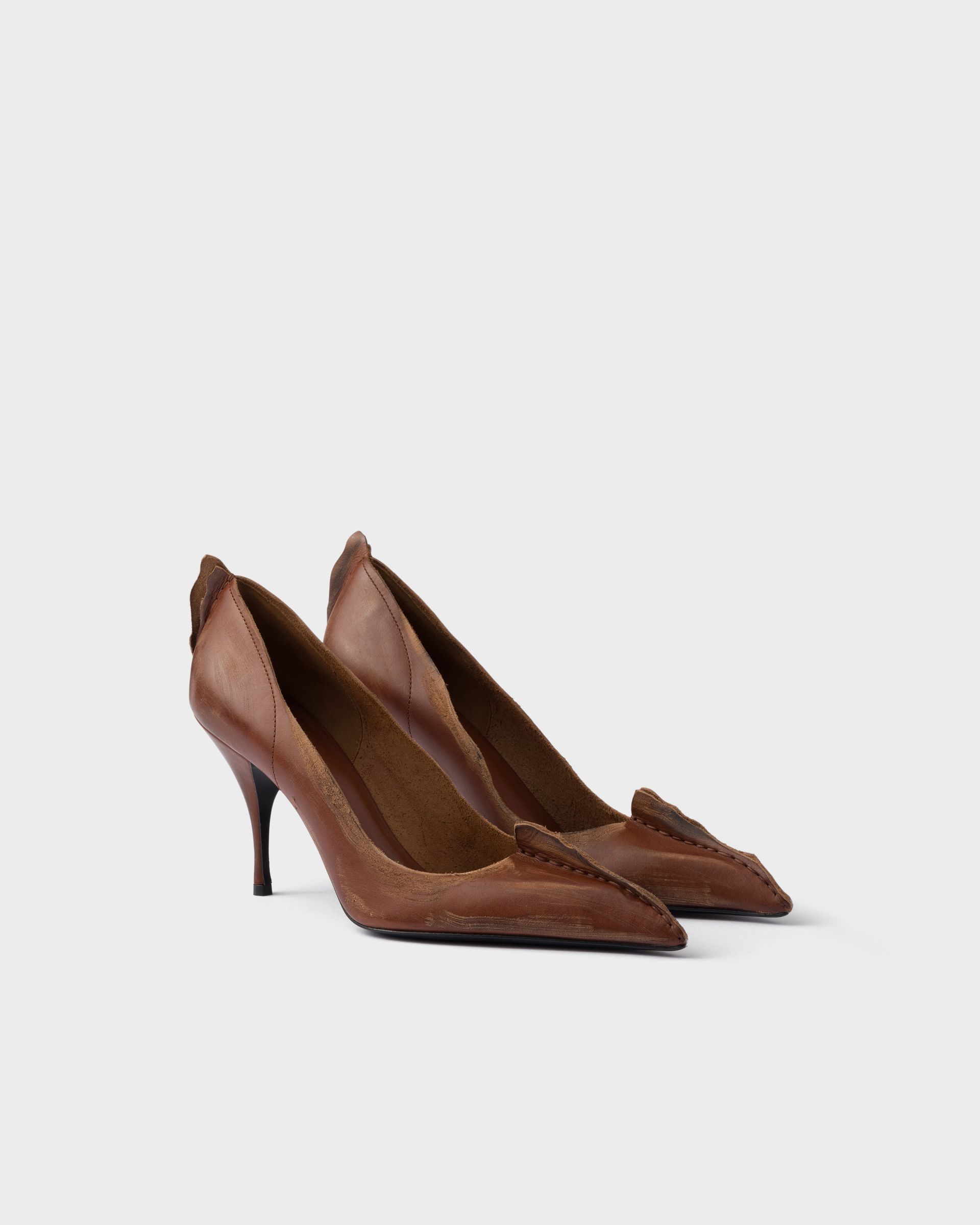 Antiqued Leather Pumps