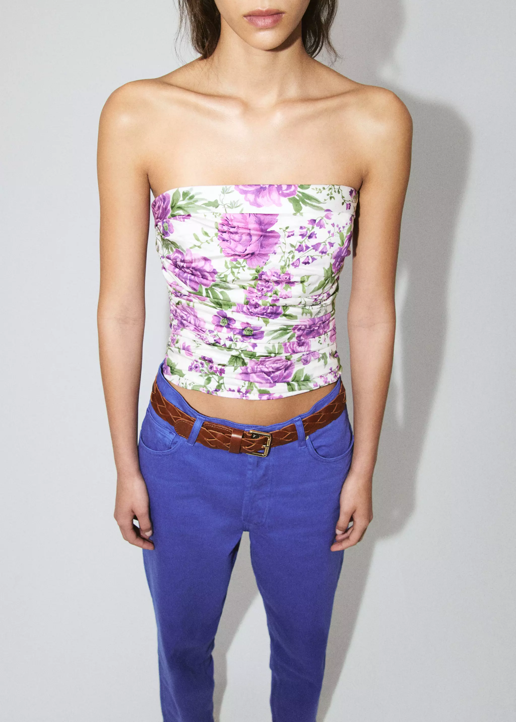Floral Strapless Top - Women | Mango Usa