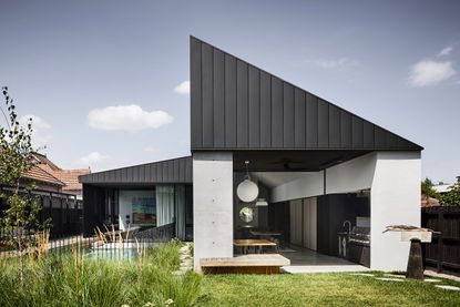 angular roofs at Colonnade House by Splinter Society