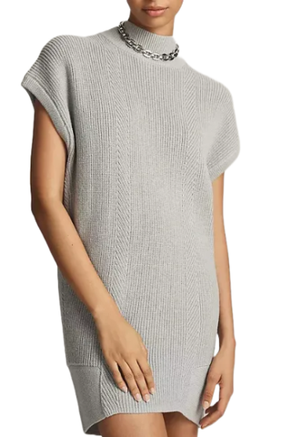 Anthropologie Short-Sleeve Mock-Neck Sweater Mini Dress (Was $158) 