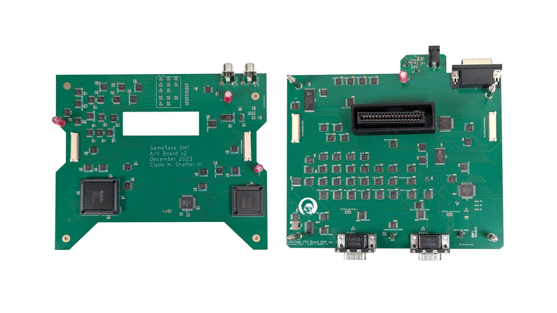Gametank back and front of main board.