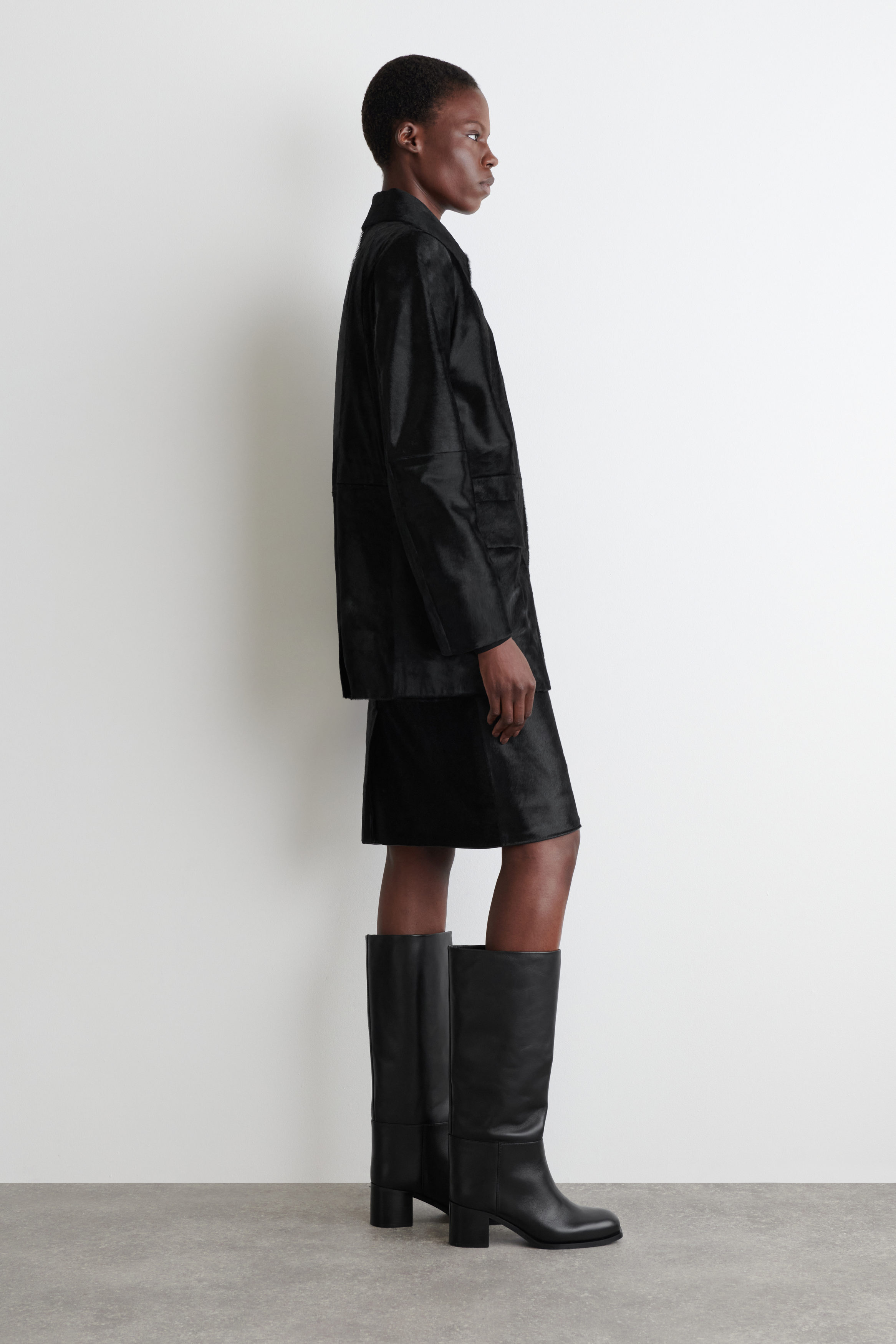 Heeled Leather Knee Boots