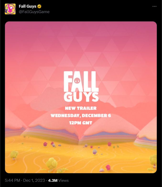 A Grand Theft Auto 6-style announcement for Fall Guys.