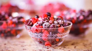 bowl of frozen berries