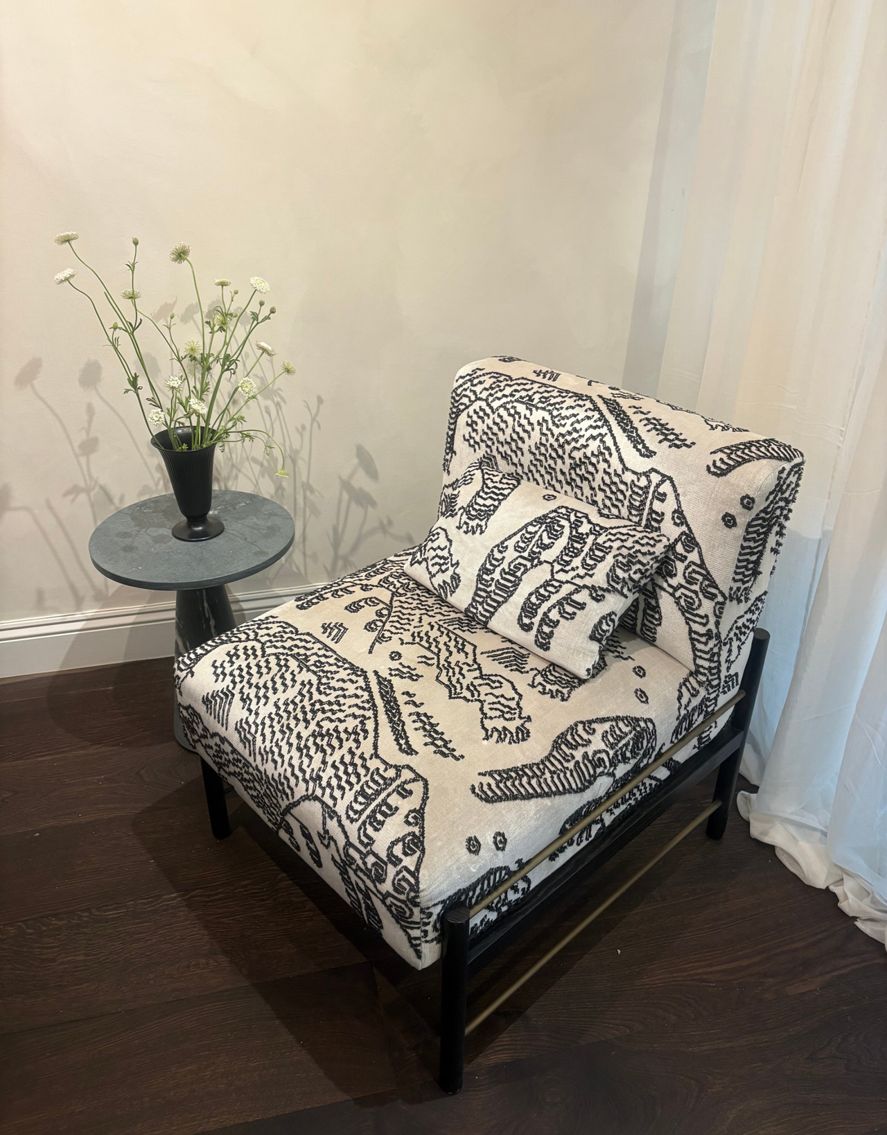 tiger print lounge chair from collection seven