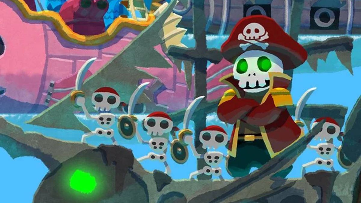 Cropped official art for Pirates of Coin, showing a group of skeleton pirates aboard a ship.