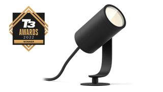 Philips Hue Lily outdoor light in black shown on white background