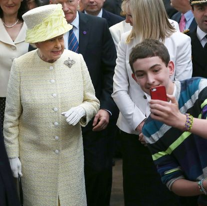 Queen Elizabeth taking a selfie