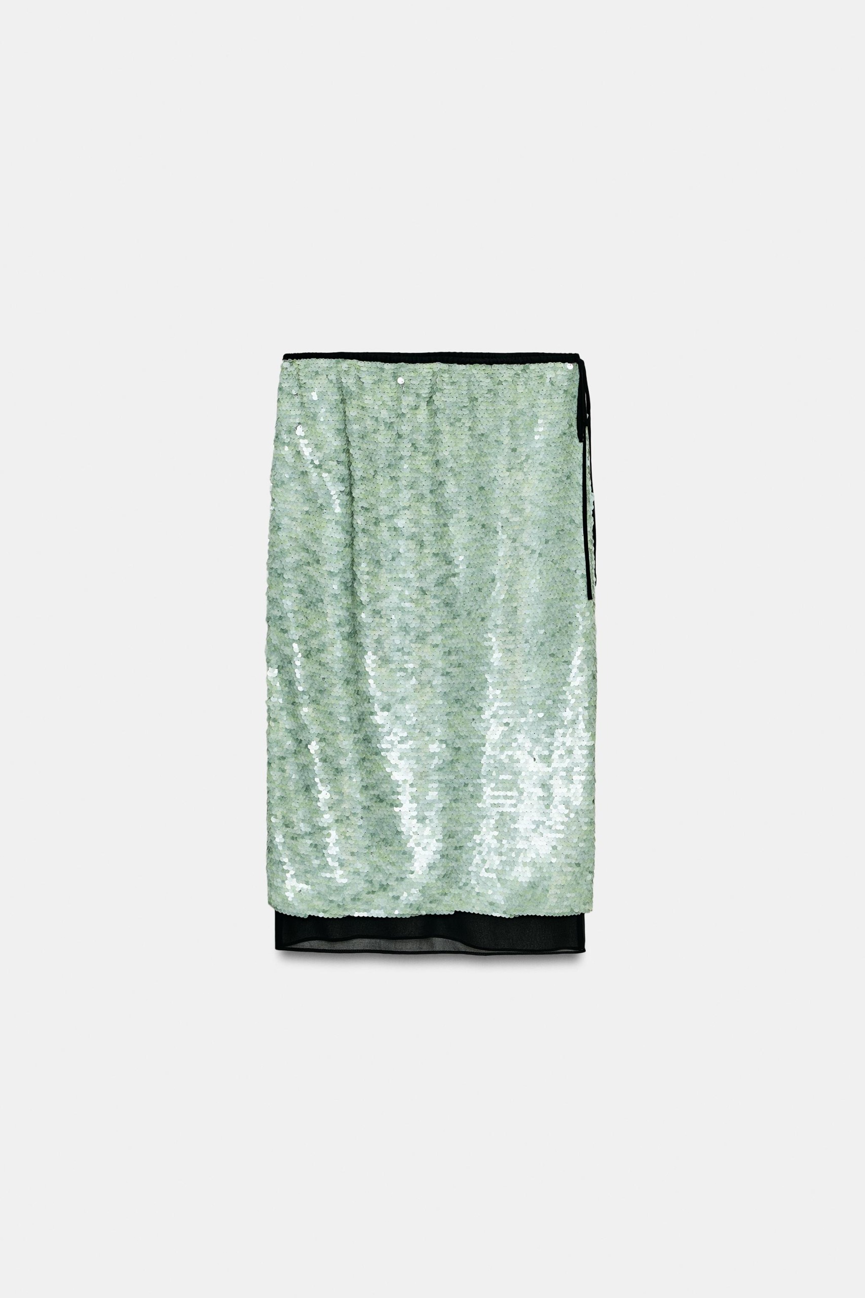 zara sequinned skirt