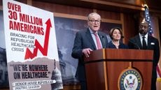 Senate Minority Leader Chuck Schumer (D-N.Y.) promotes Democratic plan to extend Affordable Care Act subsidies