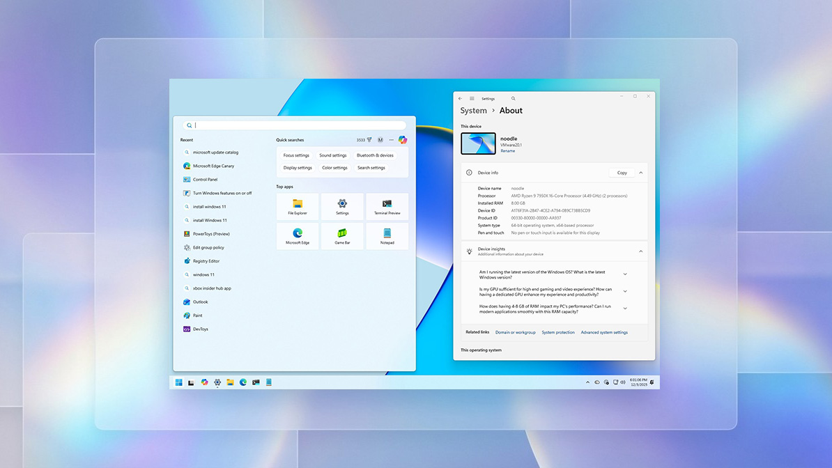 Windows 11 with colorful background