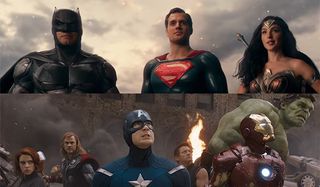 The Justice League and the Avengers