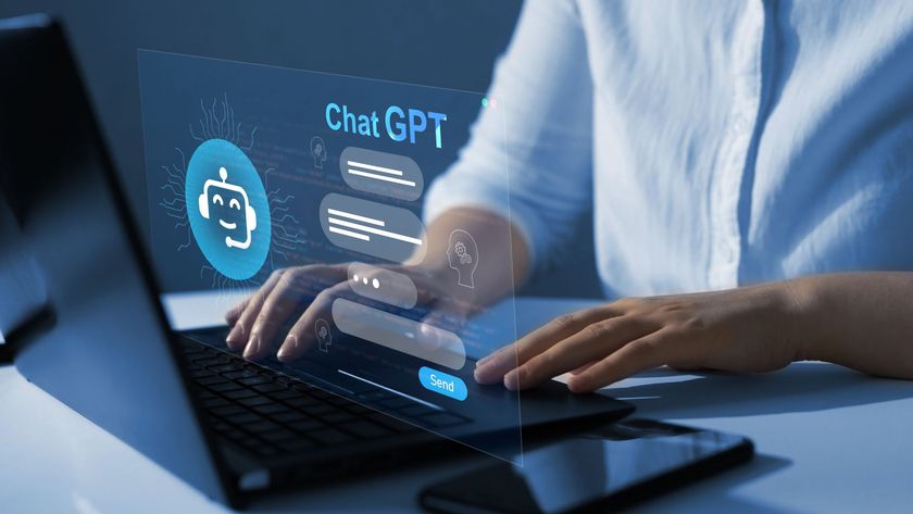 Business person chatting with a smart AI using an artificial intelligence chatbot developed by OpenAI. Artificial intelligence system support is the future.