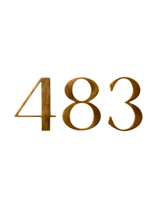 Lombard 6" Aged Brass House Number