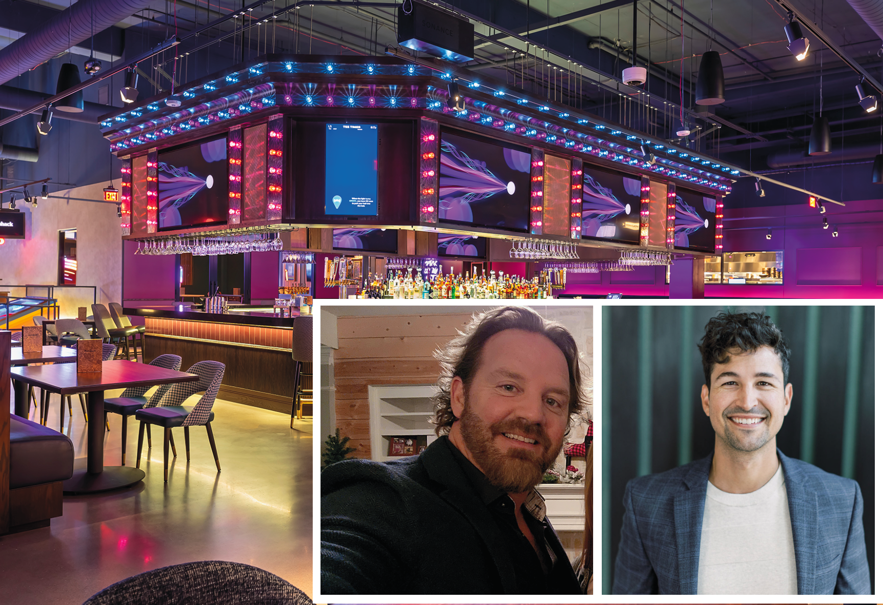 Dominic Crespo, Vice president of Design and Construction at Puttshack, Cory Lovern, Technology project manager at Puttshack