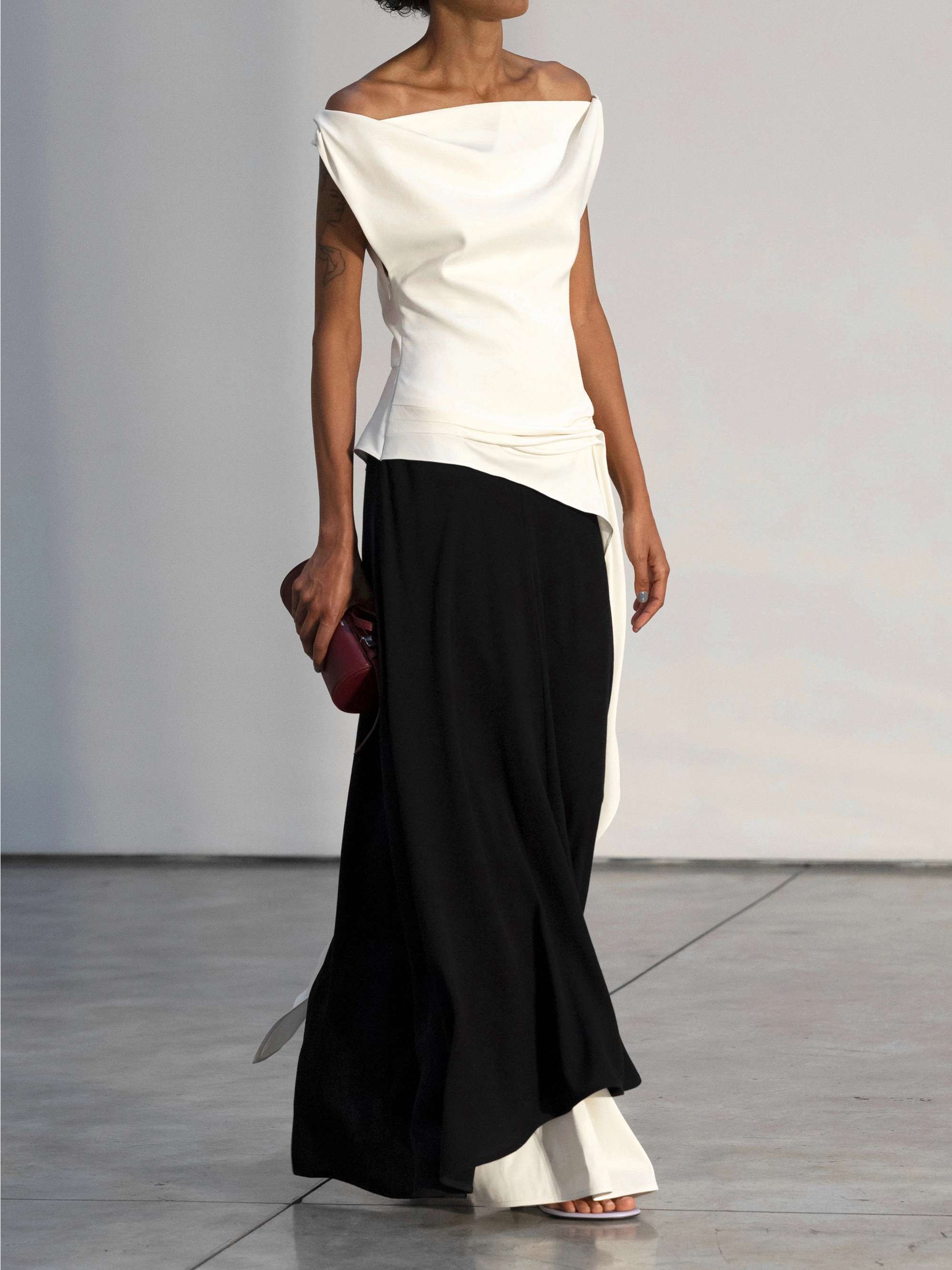Daliah Satin-Trimmed Crepe Maxi Dress