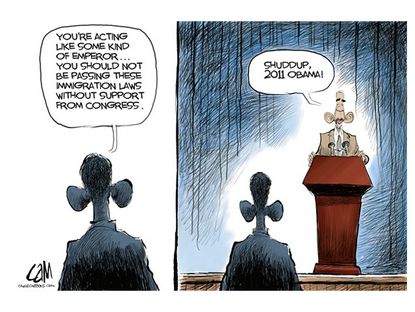 Obama cartoon immigration executive power