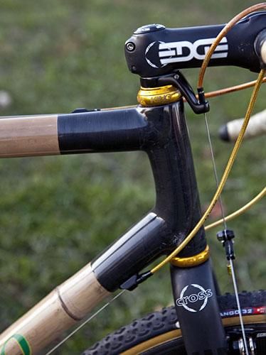 External machining of the bamboo tubes yields a flush outer surface with the adjoining carbon sections.