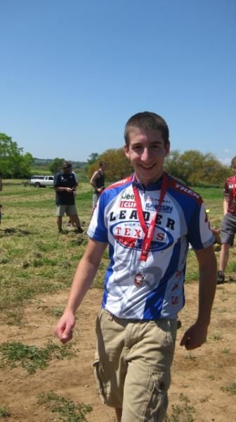 Boone Flynn sports his leader's jersey