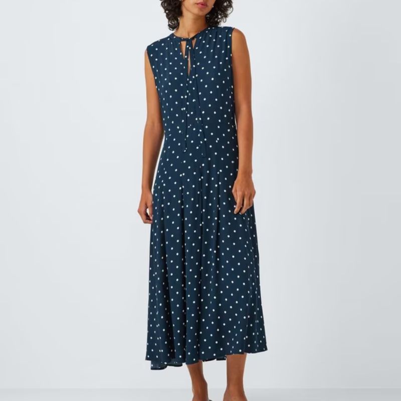 John Lewis , Sophia Spotty Print Pleated Midi Dress