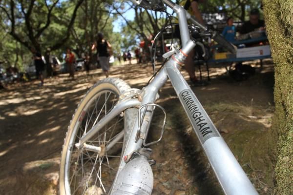 An original aluminum Cunningham from 1982, made less than a few miles from the Tamarancho race course by Wilderness Trail Bikes co-founder and Mountain Bike Hall of Famer Charlie Cunningham.