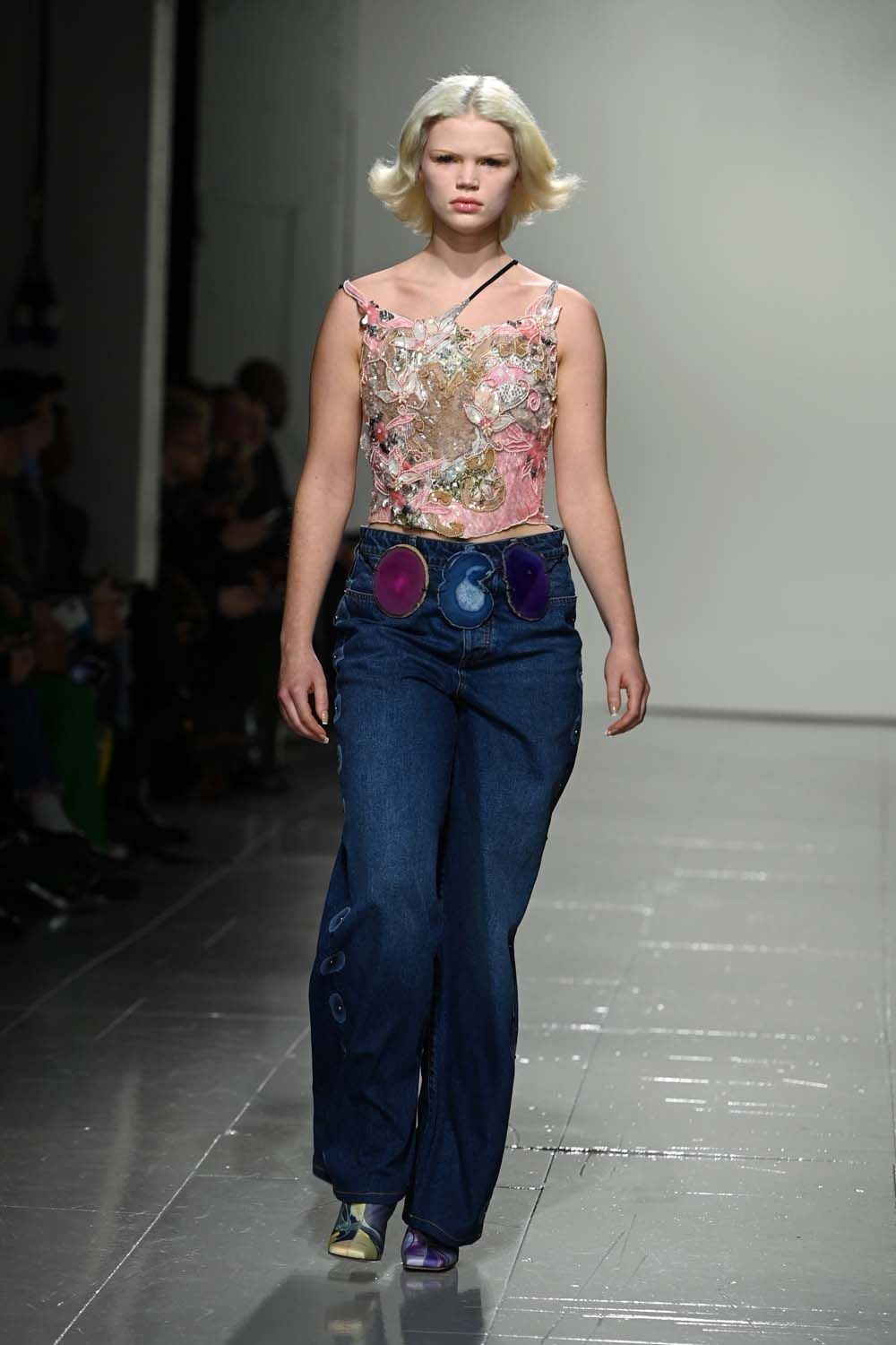 on the runway at London Fashion Week AW23