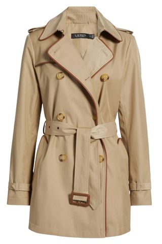 Belted Water Resistant Double Breasted Trench Jacket