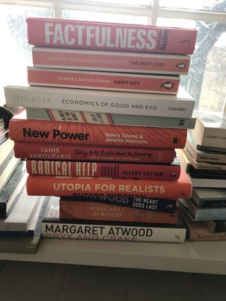 Bunch of books on the desk