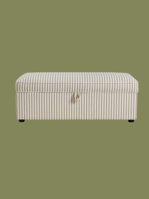 Soho Rectangle Ottoman Storage - Sand Stripe